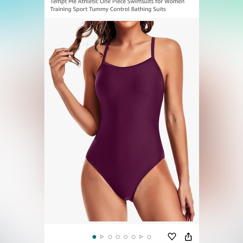 Tempt Me athletic one piece swimsuit. Burgundy size Medium. {1118}